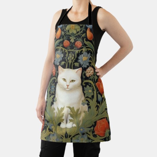 Jugendstil-Katze im Garten Schürze (InSitu)