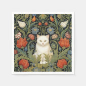 Jugendstil-Katze im Garten Serviette (Vorderseite)