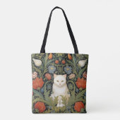 Jugendstil-Katze im Garten Tasche (Rückseite)