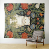 Jugendstil-Katze im Garten Wandteppich (Beispiel (Horizontal))