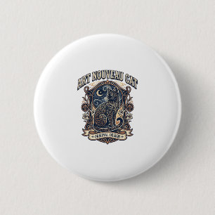 Jugendstil-Katze Katze Jugendstil Vintage-Vektorku Button