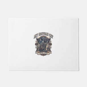 Jugendstil-Katze Katze Jugendstil Vintage-Vektorku Fußmatte