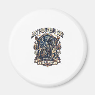 Jugendstil-Katze Katze Jugendstil Vintage-Vektorku Magnet