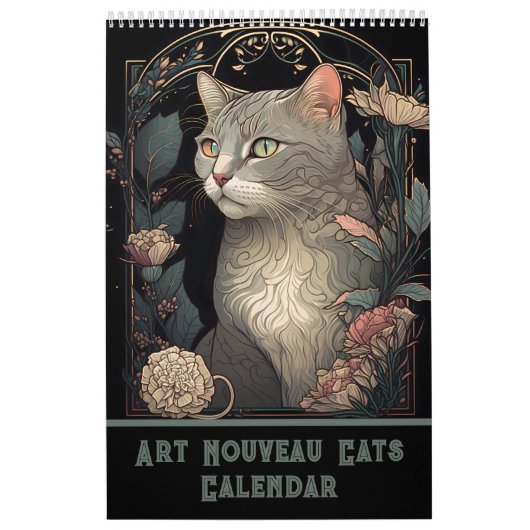 Jugendstil-Katzen I Kalender (Titelbild)