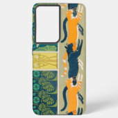 Jugendstil-Katzen und Blume Samsung Galaxy Hülle (Rückseite)