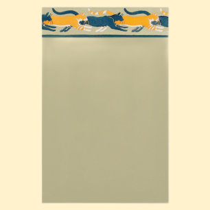 Jugendstil-Katzen und Blume-Stationierung Briefpapier