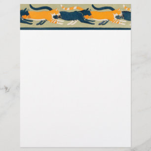 Jugendstil Katzen und Blumen Flyer