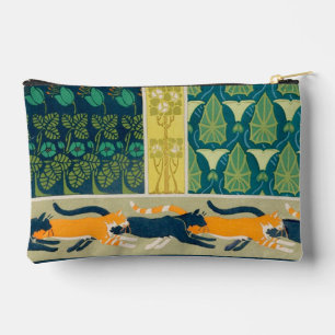 Jugendstil Katzen und Blumen Zubehörtasche