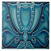 Jugendstil-Keramik Feuerstelle Wand Tile Fliese (Vorderseite)