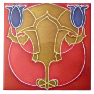 Jugendstil-Keramik Feuerstelle Wand Tile Fliese