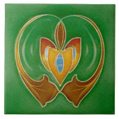 Jugendstil-Keramik Feuerstelle Wand Tile Fliese (Vorderseite)