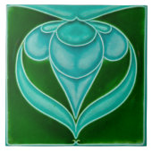 Jugendstil-Keramik Feuerstelle Wand Tile Fliese (Vorderseite)