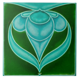 Jugendstil-Keramik Feuerstelle Wand Tile Fliese