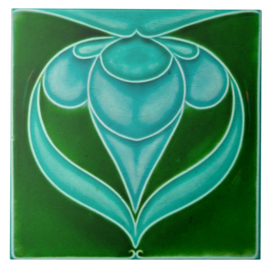 Jugendstil-Keramik Feuerstelle Wand Tile Fliese (Vorderseite)