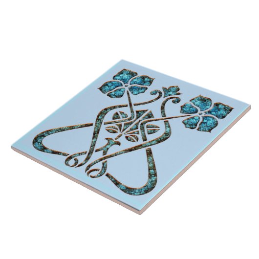 Jugendstil-Keramik Fliese (Seite)