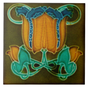 Jugendstil-Keramik-Kaminwandfliese Fliese