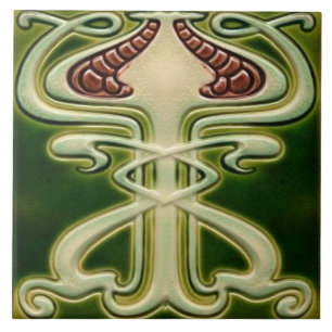 Jugendstil-Keramik-Kaminwandfliese Fliese