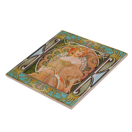 Jugendstil-Keramik Tile Alphose mucha Design 01 Fliese (Seite)