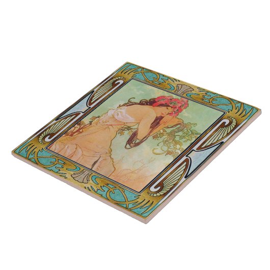 Jugendstil-Keramik Tile Alphose mucha Design 03 Fliese (Seite)
