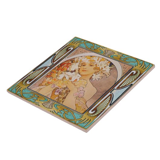 Jugendstil-Keramik Tile Alphose mucha Design 11 Fliese (Seite)