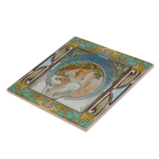 Jugendstil-Keramik Tile Alphose mucha Design 12 Fliese (Seite)