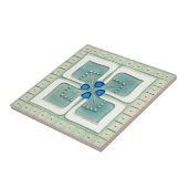 Jugendstil Keramik Tile. Grau/Blau Fliese (Seite)