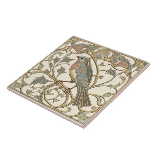 Jugendstil-Keramik Tile mit Mosaik Bird Design Fliese (Seite)