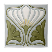 Jugendstil-Keramik Wand Tile Light White BG Fliese (Vorderseite)