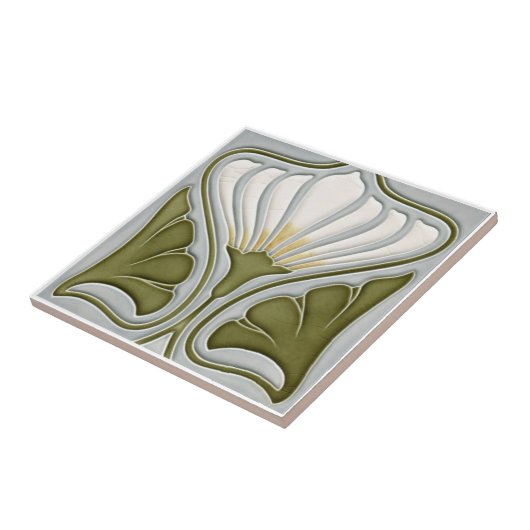 Jugendstil-Keramik Wand Tile Light White BG Fliese (Seite)