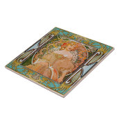 Jugendstil Keramikfliese Alphonse Mucha Design 01 (Seite)