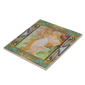 Jugendstil Keramikfliese Alphonse Mucha Design 02 (Seite)