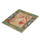 Jugendstil-Keramikfliese Alphonse Mucha Design 05 Fliese (Seite)