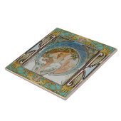Jugendstil Keramikfliese Alphonse Mucha Design 12 (Seite)