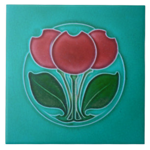 Jugendstil-Keramikfliese Fliese