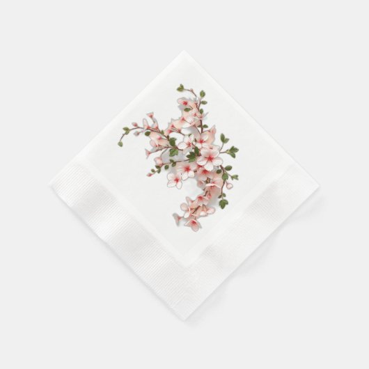 Jugendstil-Kirschblüten mit Aussicht auf das Meer Serviette (Ecke)