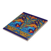 Jugendstil-Koi-Fisch- und Blumenfriesmuster Fliese (Seite)