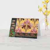 Jugendstil-Kolibri Blume verneuil art art Karte (Gelbe Blume)