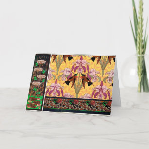 Jugendstil Kolibri-Blumen-Verneuil-Kunst Karte