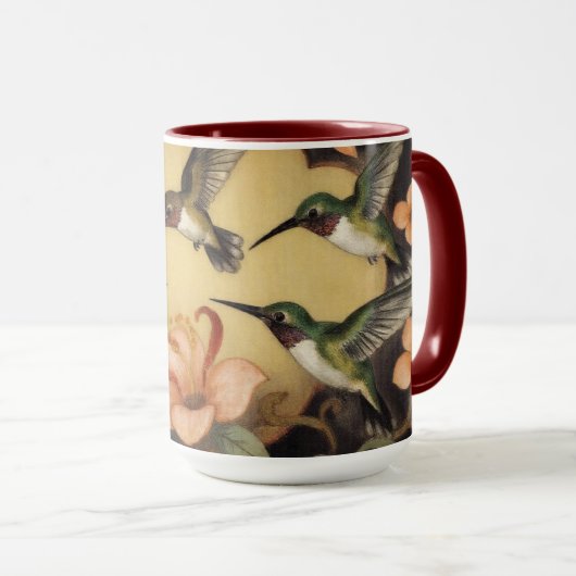 Jugendstil-Kolibri-Tableau Tasse (VorderseiteRechts)