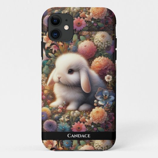 Jugendstil-Kunst Bunny Flower Garden Case-Mate iPhone Hülle (Rückseite)