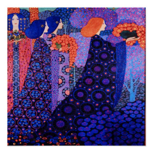 Jugendstil-Kunst, Dante, Weibchen, Morris, farbenf Poster (Vorderseite)