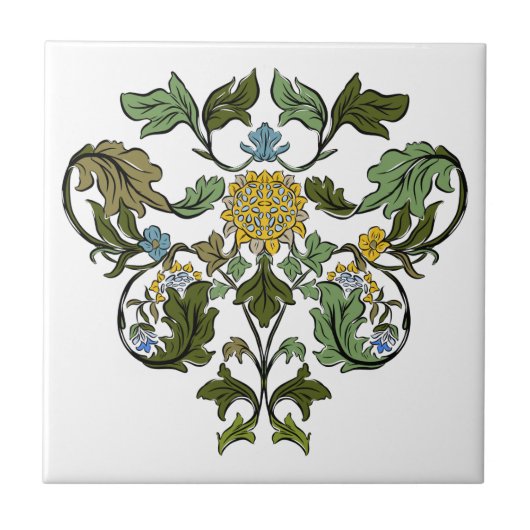 Jugendstil Kunst des 19. Jahrhunderts Fliese (Vorderseite)