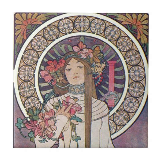 Jugendstil Kunst Klassiker Fliese (Vorderseite)