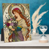Jugendstil-Kunst mit Staffelei Fotoplatte (Seite)