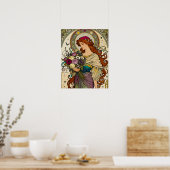 Jugendstil-Kunst mit Staffelei Poster (Küche)