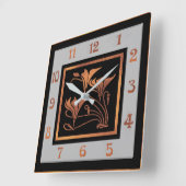 Jugendstil (Kupfer und Schwarz) Quadratische Wanduhr (Winkel)