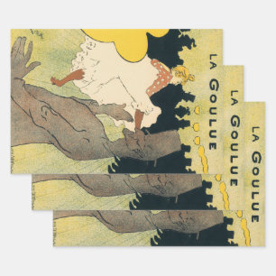Jugendstil, La Goulue von Toulouse Lautrec Geschenkpapier Set