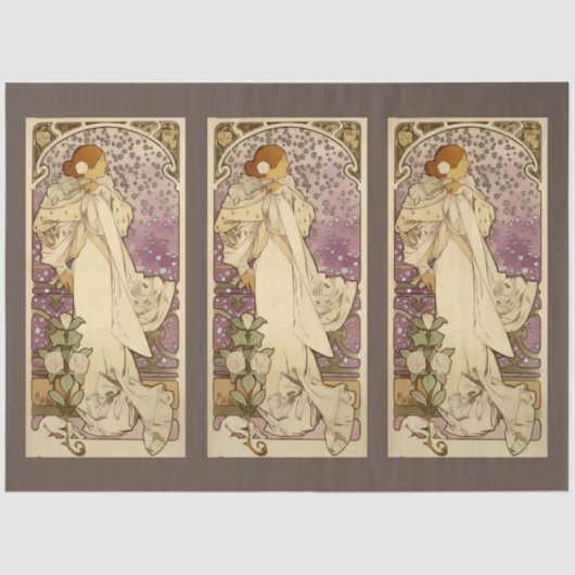 Jugendstil-Lady 11 Dekoupage Tissue Seidenpapier (Vorderseite)
