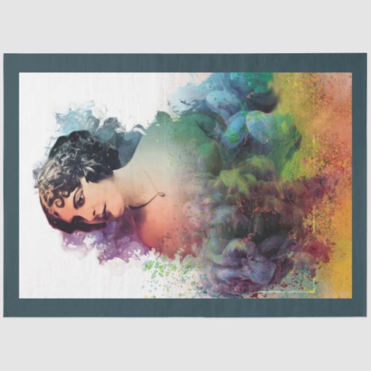 Jugendstil-Lady 13 Dekoupage Tissue Seidenpapier (Vorderseite)