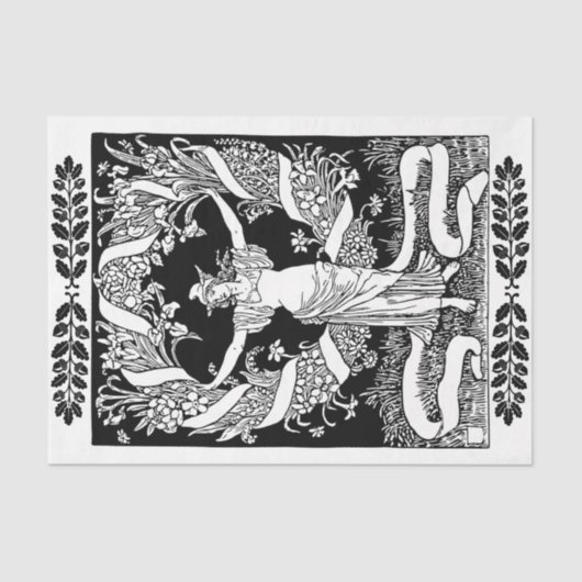 Jugendstil-Lady 17 Dekoupage Tissue Seidenpapier (Vorderseite)